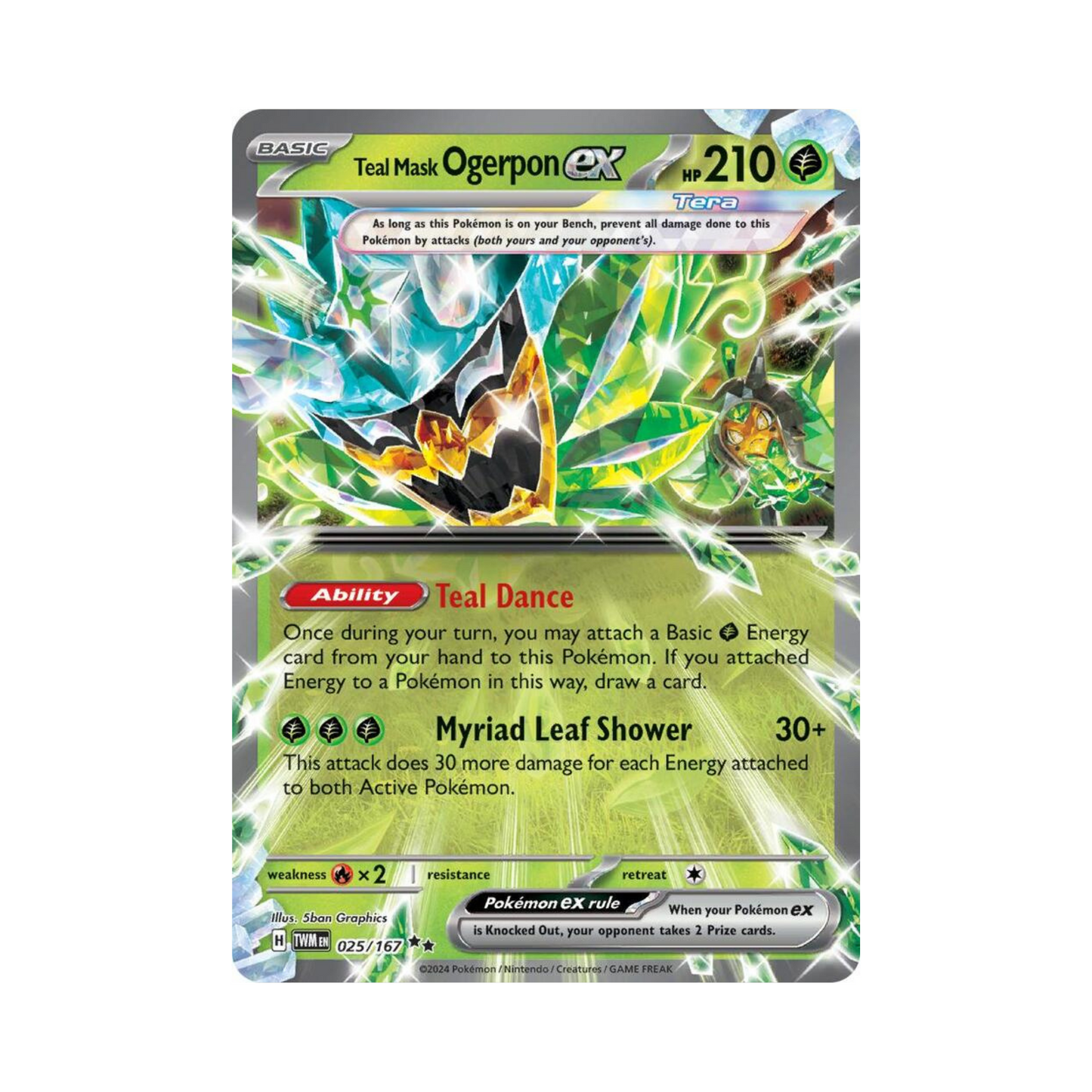 25 Teal Mask Ogerpon ex - TWM (LP)